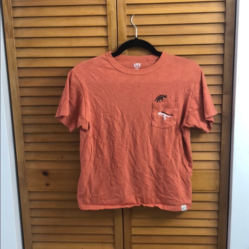 UNIQLO Orange Dinosaur Tee